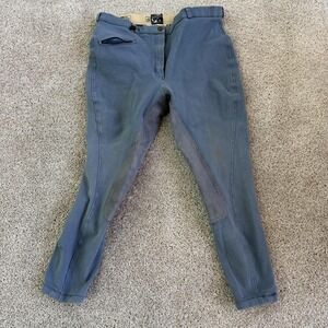 Vintage 70s On Course Pants Mens 34x22 Blue Riding Breeches Patch Tapered Ankle